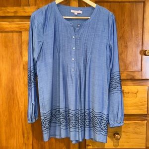 Calypso St Barth Blue Long Sleeve Tunic